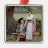 Ornement Carré Argenté Le Seigneur de Burleigh et son Amour (Devant)