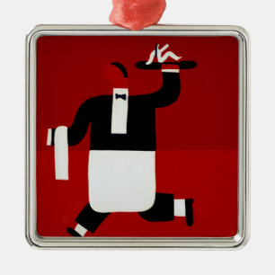 Ornement Carré Argenté Le serveur 1998