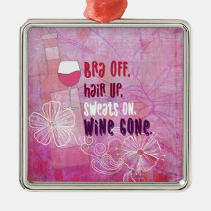 Ornement Carré Argenté Le soutien-gorge, des cheveux, sue dessus, vin