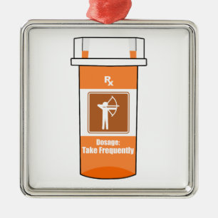 Ornement Carré Argenté Le tir à l'arc est ma drogue