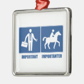 Ornement Carré Argenté Le Travail Est Important, L'Équitation Est Importa (Gauche)