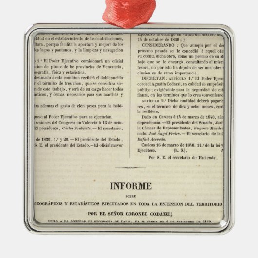 Ornement Carré Argenté Le Venezuela 2 (Devant)