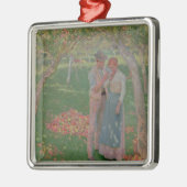 Ornement Carré Argenté Le verger (Gauche)