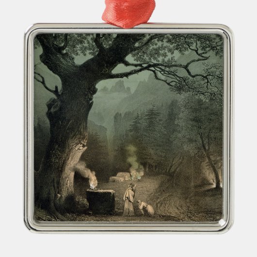 Ornement Carré Argenté Le verger sacré des druides (Devant)