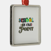 Ornement Carré Argenté L'École Est Sur Point Enseignant (Droite)