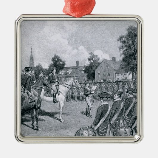 Ornement Carré Argenté Lecture de la déclaration avant Washington (Devant)