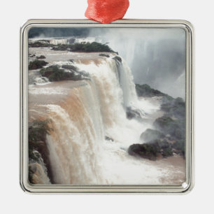 Ornement Carré Argenté les chutes d'Iguaçu Brazill