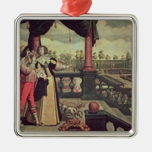 Ornement Carré Argenté Les cinq sens - odeur (Devant)