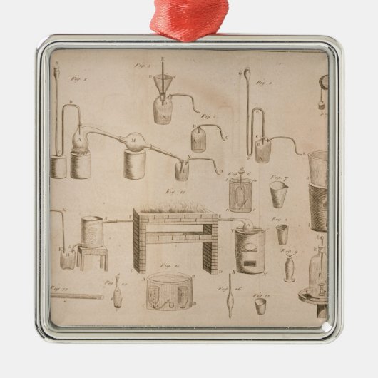 Ornement Carré Argenté Les éléments de Chemistry (Devant)