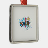 Ornement Carré Argenté Les enseignants aiment l'enseignement (Droite)