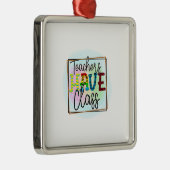 Ornement Carré Argenté Les Enseignants Ont Une Classe (Droite)