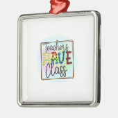 Ornement Carré Argenté Les Enseignants Ont Une Classe (Gauche)