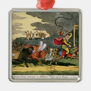 Ornement Carré Argenté Les Espagnols que Taureau s'est cassés perdent ou