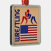 Ornement Carré Argenté Les Etats-Unis de lutte (Droite)