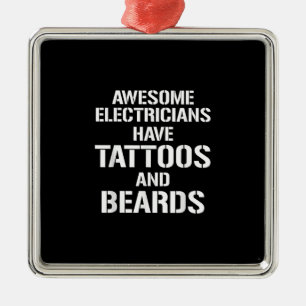 Ornement Carré Argenté Les Hommes Étonnants Électriciens Ont Des Tatouage