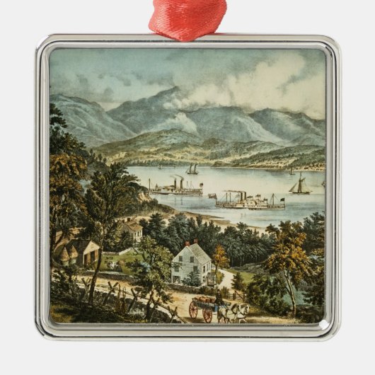 Ornement Carré Argenté Les montagnes de Catskill (Devant)