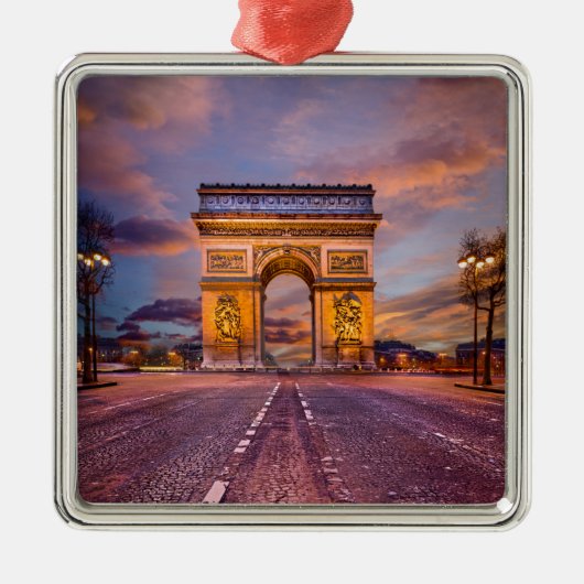 Ornement Carré Argenté Les monuments | Arc de Triomphe, Paris France (Devant)