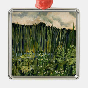 Ornement Carré Argenté Les pistes de l'Ohio,