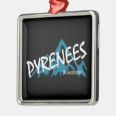 Ornement Carré Argenté Les Pyrénées (Gauche)