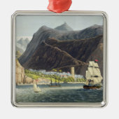 Ornement Carré Argenté Les routes, Ste.Hélène, gravée par Robert Havell ( (Devant)