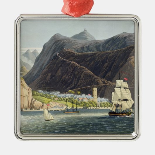 Ornement Carré Argenté Les routes, Ste.Hélène, gravée par Robert Havell ( (Devant)