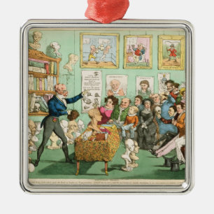 Ornement Carré Argenté Les têtes et les cerveaux des veaux ; un