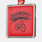 Ornement Carré Argenté Les vélos sont la liberté (Gauche)