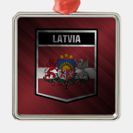 Ornement Carré Argenté Lettonie (Devant)