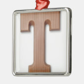 Ornement Carré Argenté Lettre t de chocolat (Gauche)