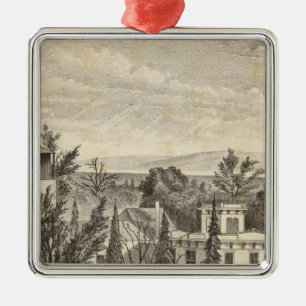 Ornement Carré Argenté Lewelling res, ferme