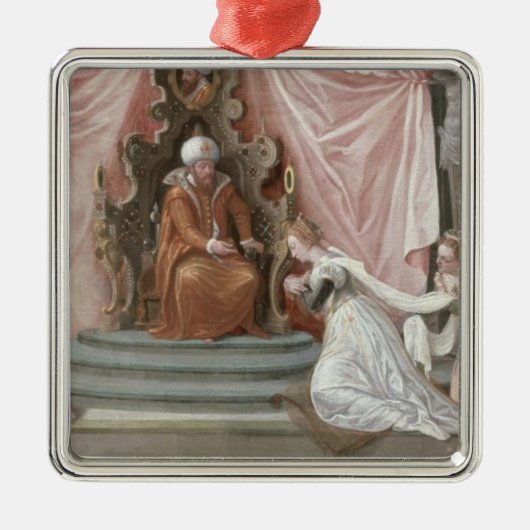 Ornement Carré Argenté L'histoire d'Esther (Devant)