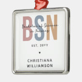 Ornement Carré Argenté Licence BSN en sciences infirmières sur mesure (Gauche)