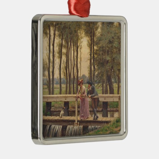 Ornement Carré Argenté Lieu de rencontre romantique (par Edmund Blair Lei (Droite)