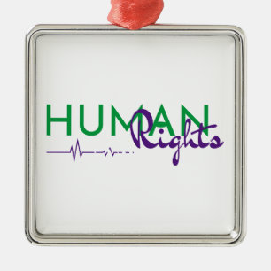 Ornement Carré Argenté Lifeline to Human Rights