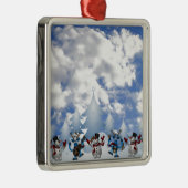 Ornement Carré Argenté Ligne danse de Noël (Droite)