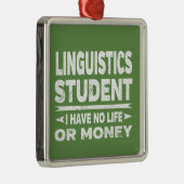 Ornement Carré Argenté Linguistique Collège Étudiant Je n'ai pas d'argent (Droite)