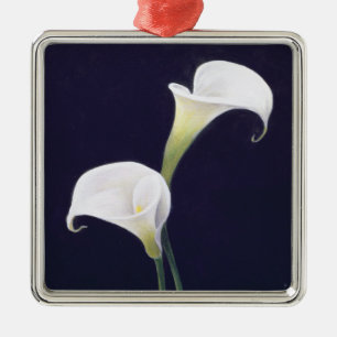 Ornement Carré Argenté Lis