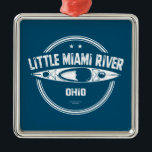 Ornement Carré Argenté Little Miami River Ohio Kayak<br><div class="desc">La rivière Little Miami est un affluent de la rivière Ohio qui traverse 180 kilomètres à travers cinq comtés du sud-ouest de l'Ohio et offre des possibilités extraordinaires de kayak,  canoë,  paddle board,  tubing et rafting.</div>