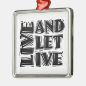 Ornement Carré Argenté Live and Let Live 12 Step Recovery Slogan Citation (Gauche)