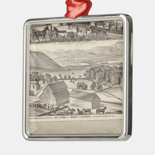 Ornement Carré Argenté Livermore, résidences de Bardellini, fermes, hôtel (Gauche)