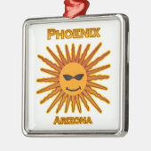 Ornement Carré Argenté Logo de Phoenix Arizona Sun (Gauche)