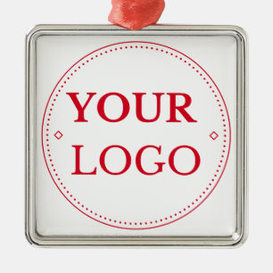 Ornement Carré Argenté Logo d'entreprise moderne