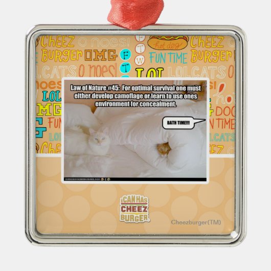 Ornement Carré Argenté Loi de la nature #45 (Devant)