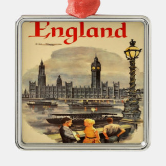 Ornement Carré Argenté Londres Angleterre Style Vintage Big Ben