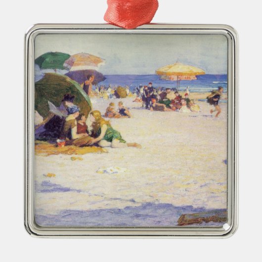 Ornement Carré Argenté Long Beach (État de New York) (Devant)