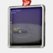 Ornement Carré Argenté L'orbite de l'objet binaire Kuiper Belt (Gauche)