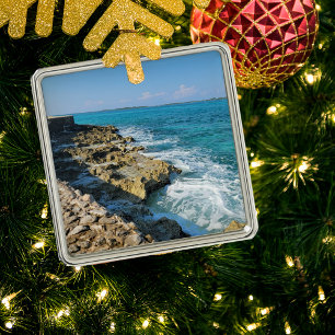 Ornement Carré Argenté L'ornement des Bahamas