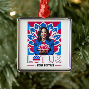 Ornement Carré Argenté Lotus pour la campagne présidentielle de Potus Kam