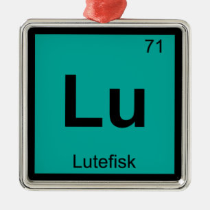 Ornement Carré Argenté Lu - Lutefisk Chimie Symbole de tableau périodique