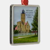 Ornement Carré Argenté Lumière de la pointe Mackinac (Droite)